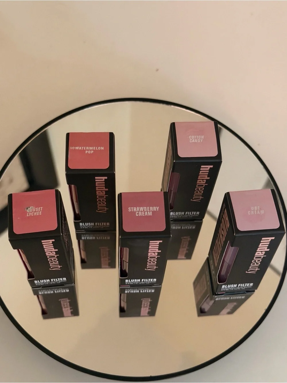 HUDA BEAUTY Blush Filter Soft Glow Liquid Blush ONE Cotton Candy Sunset Lychee